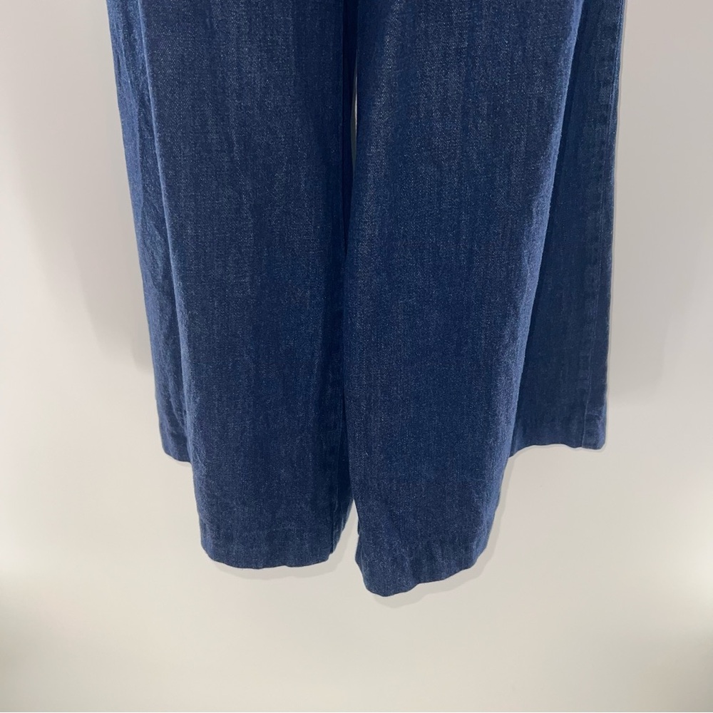 Anthropologie Maeve Denim Wide Leg Pleated Front Denim Jeans w/3 Pockets-Siz 32P - Picture 3 of 10